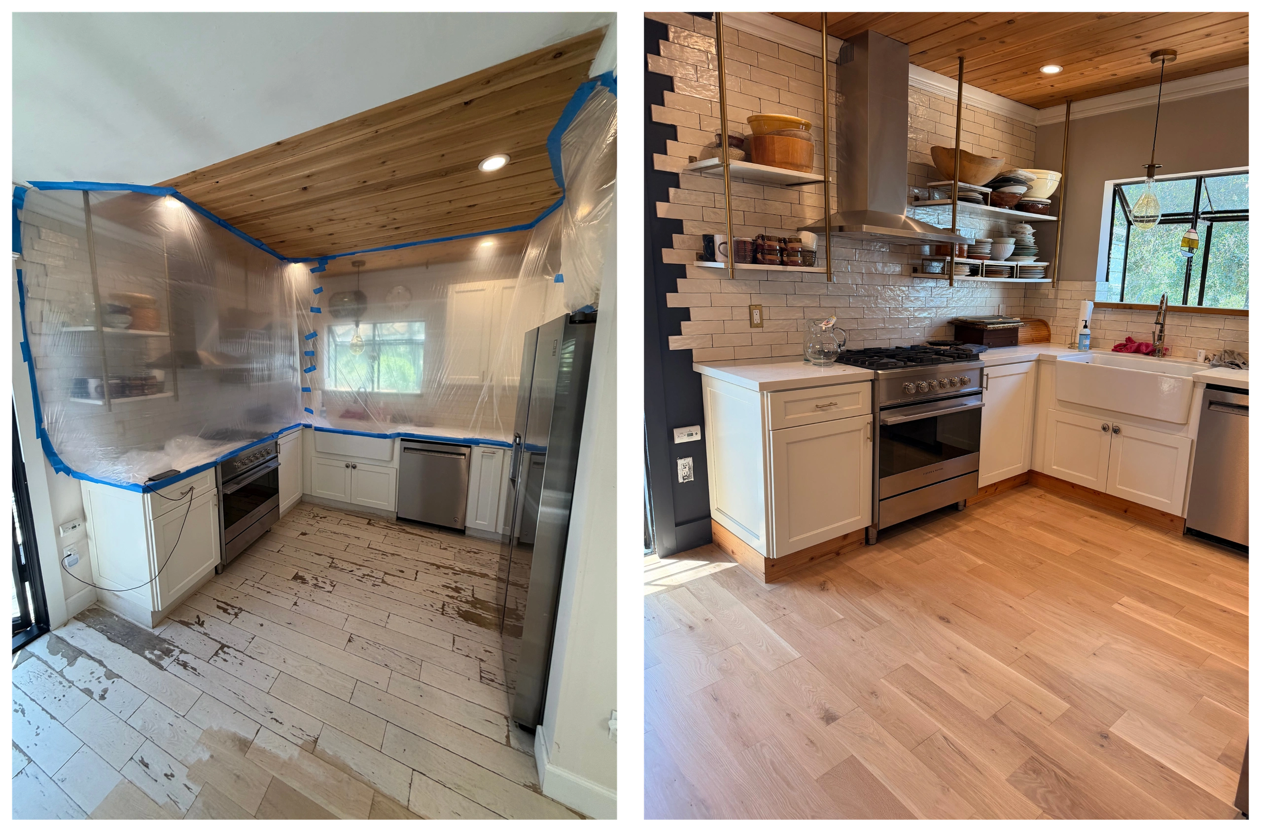 Kitchen renovation with new hardwood floors